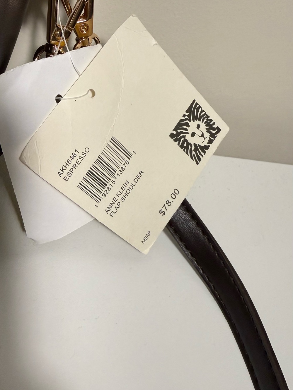 Anne Klein Dark Brown Crossbody Bag with Gold Hardware - Picture 3 of 8